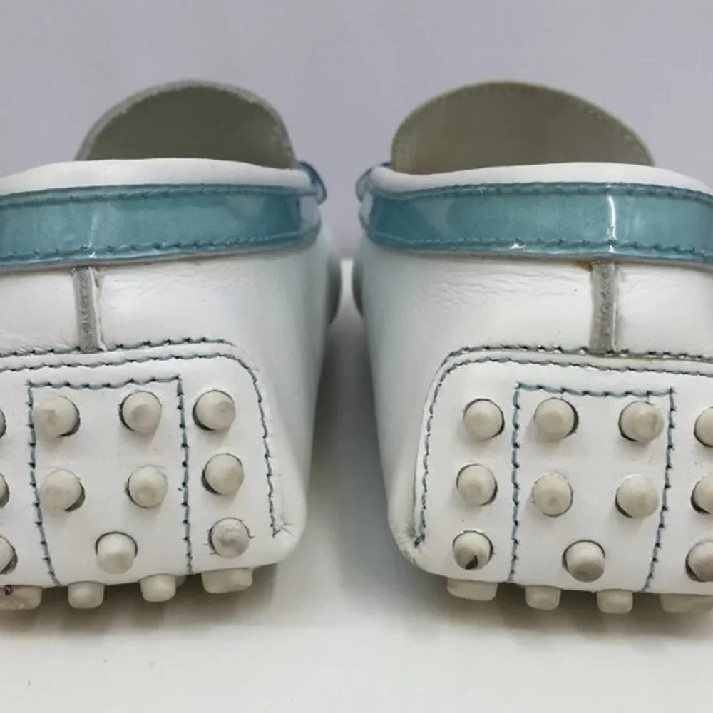 Tod's White & Blue Driving Loafers 5 1/2 - Picture 5 of 6